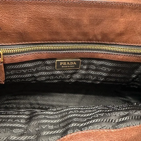 VTG Prada Brown Leather Bruciato bag